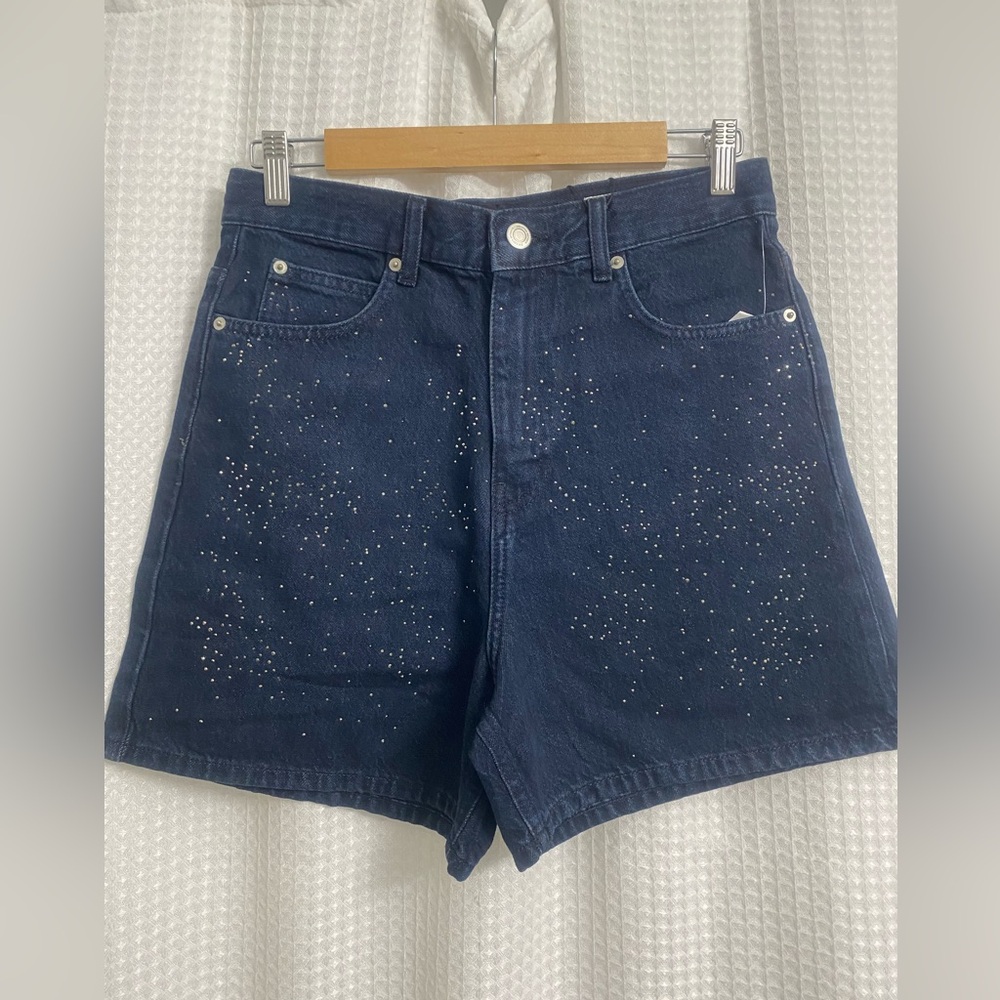 Zara Sparkly Women's Blue Denim Bermuda / Size 4